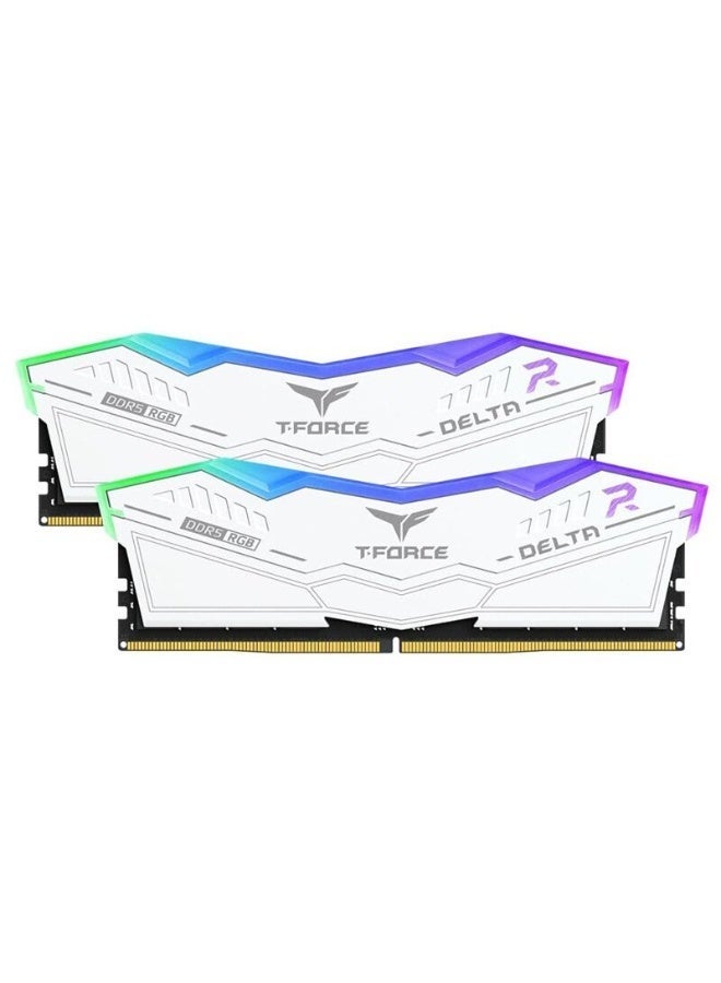 TEAMGROUP T-Force Delta RGB DDR5 Ram 32GB (2x16GB) 6000MHz CL38 Intel XMP 3.0 & AMD Expo Compatible Desktop Memory Module Ram White FF4D532G6000HC38ADC01 - Image 2